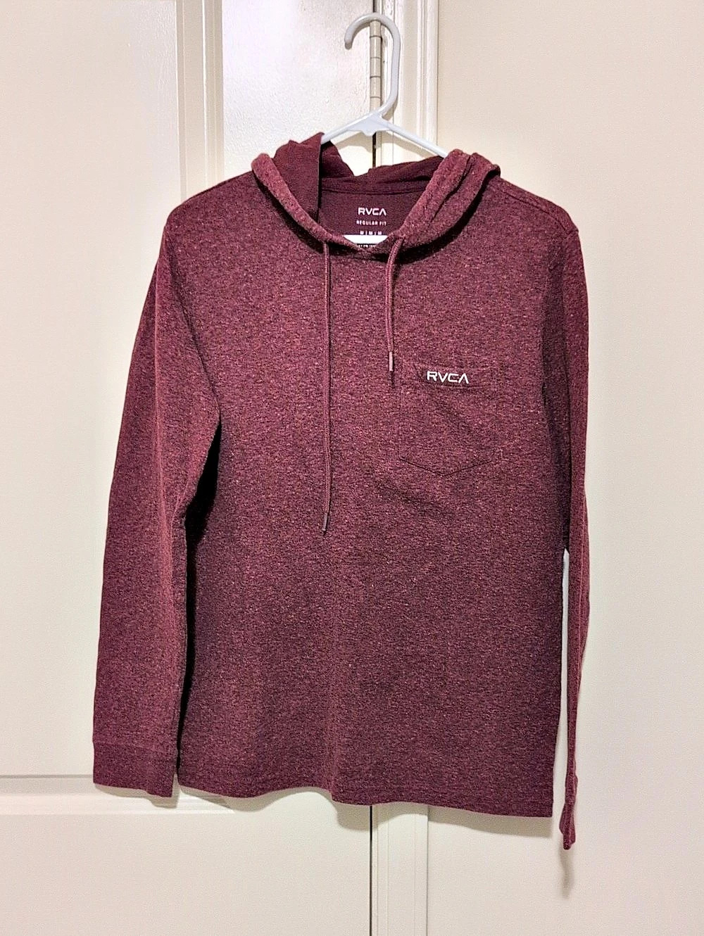 RVCA Men's Burgundy Hoodie Size Medium